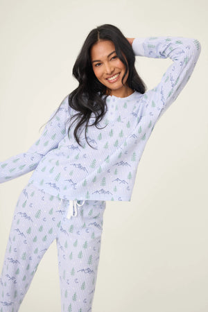 PJ Salvage Ski Jammie Classics PJ Set | Charcoal & Perriwinkle
