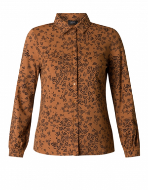 Yest Olimpia Essential Blouse | Brown/Black + Green/Black