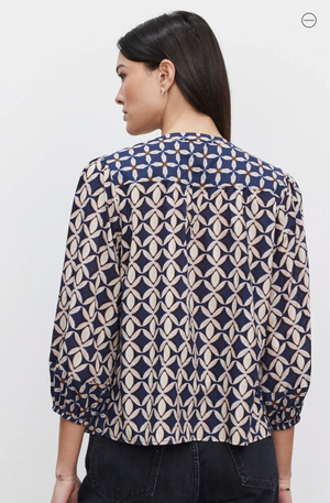 Velvet Haddon06 Cotton L/S Top | Navy