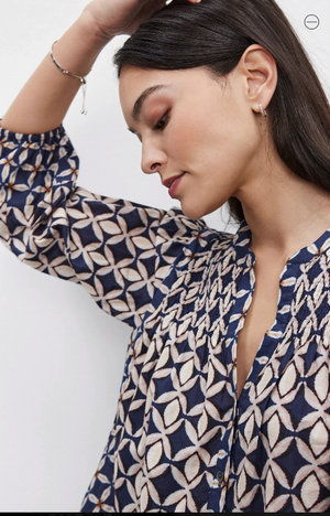 Velvet Haddon06 Cotton L/S Top | Navy