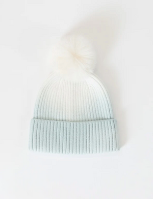 Lyla & Lux Two Tone Pom Pom Hat | Lilac + Blue