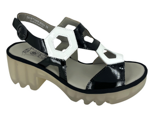 Fly London Tewa Sandals | Black & White