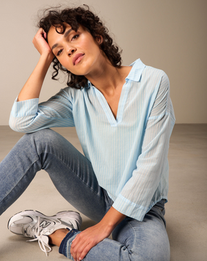 Nile 100% Organic Cotton Blouse | Ice