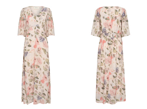 Cream Hailey Long Dress | Flower