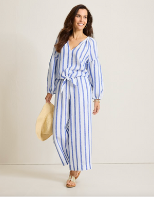 Tommy Bahama Two Palms Isla Sol Linen Culotte Pants | Cobalt Haze