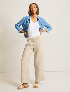 Tommy Bahama Two Palms High-Rise Linen Easy Pants | Natural