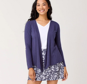 Krimson Klover Breezy Cardigan | Indigo + White
