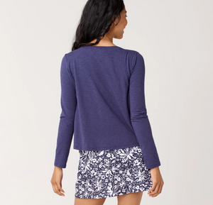 Krimson Klover Breezy Cardigan | Indigo + White
