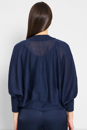 Nic & Zoe Ramie Crush Cardigan | Indigo