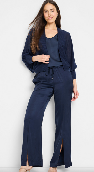 Nic & Zoe Ramie Crush Cardigan | Indigo