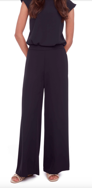 Up! Solid Vegan Wide Leg Pant | Black