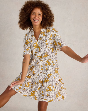 White Stuff Otta Linen Blend Dress | Yellow