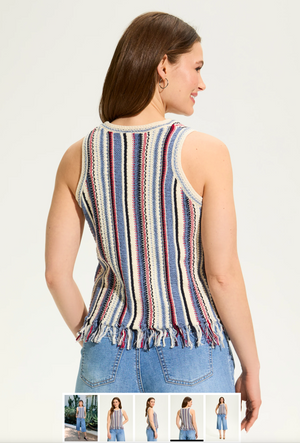 French Dressing Vertical Stripe Cami Sweater | Stripe