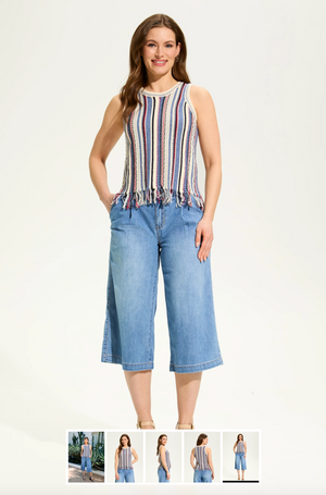 French Dressing Vertical Stripe Cami Sweater | Stripe