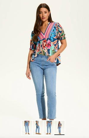 French Dressing Basic Pull-On Straight Ankle | Medium Wash