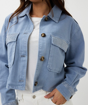 Esqualo Studded Jean Jacket | Blue