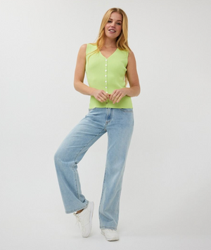 Esqualo Sleeveless V-neck Top | Apple