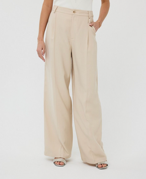 Esqualo WB Pleat Trousers | Off-White