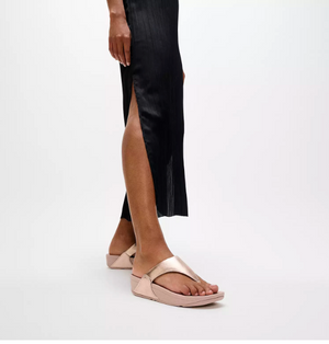 FitFlop Lulu Leather Toe Post | Black + Red + Rose Gold + White
