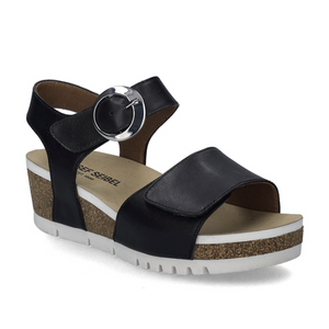 Josef Siebel Quinn 16 Sandal | Black + Cognac