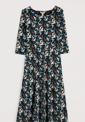 Seasalt Wild Bouquet 3/4 Sleeve Midi Dress | Onyx