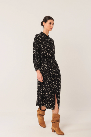 Indi & Cold Oversize Shirt Dress | Black