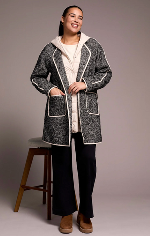 Tribal Herringbone Lightweight Fooler Coat | Charcoal