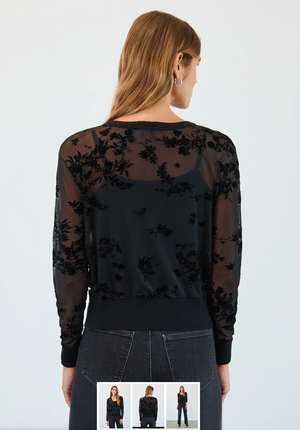 French Dressing Jeans 2-piece Mesh Cardigan Set | Black