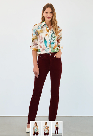 French Dressing Jeans Long Sleeve Split Neck Shirt | Miriam