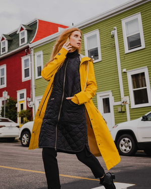 Merini Long Liner Vest | Black + Cream