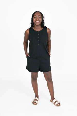 Smash & Tess Tia Shorty Romper | Black + Tiger