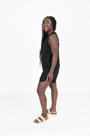 Smash & Tess Tia Shorty Romper | Black + Tiger