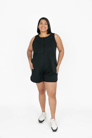 Smash & Tess Tia Shorty Romper | Black + Tiger