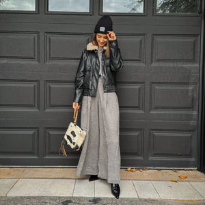 Pokoloko City Collection Wide Palazzo Pant | Grey