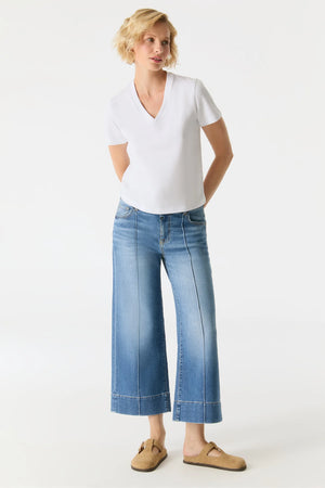 Cup of Joe Vanessa Mid Waist Cropped Length Jeans | Medium Blue