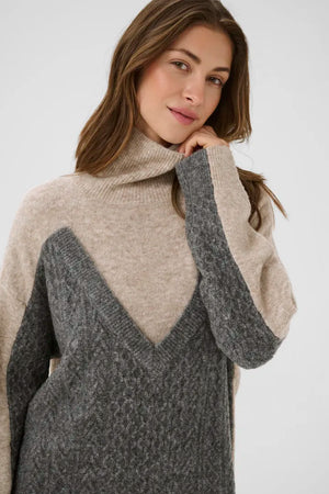 Cream Myttah Pullover | Grey - Beige Melange