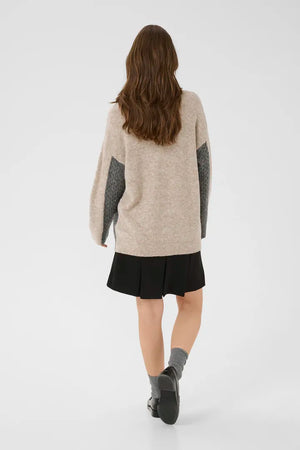 Cream Myttah Pullover | Grey - Beige Melange