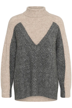 Cream Myttah Pullover | Grey - Beige Melange