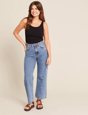 Boody Ribbed Tank Top | Black + White