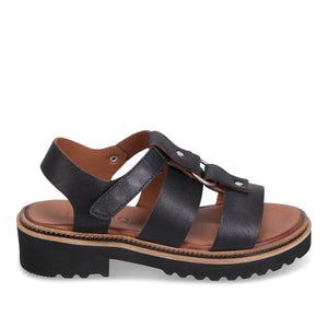 Buenos Athena Leather Sandal | Black