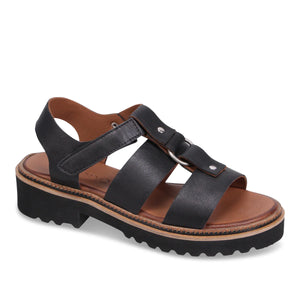 Buenos Athena Leather Sandal | Black