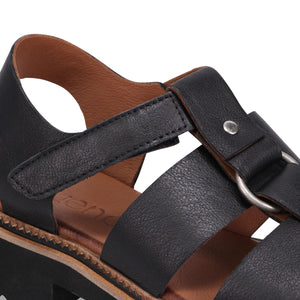 Buenos Athena Leather Sandal | Black