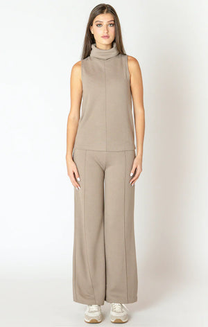 Dex Wide Leg Seam Detail Pant | Almond