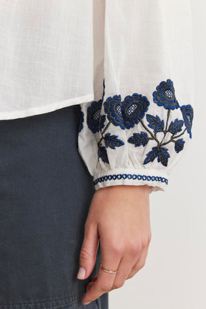 Velvet By Graham & Spencer Rahwa Embroidery Top