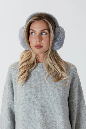 Lyla & Lux Fuzzy Earmuffs | Beige, Pink + Grey