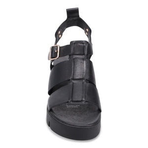 Django & Juliette Relie Leather Sandals | Black