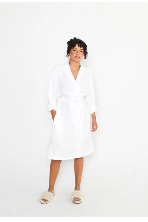 Tofino Towel The Quest Muslin Robe | Beige + Seashell