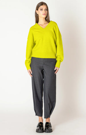Dex Soft Rib Trim Sweater | Lime