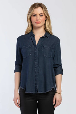 Velvet Heart Riley Shirt | Indigo & Grey