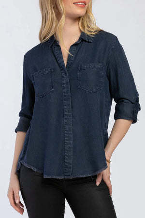 Velvet Heart Riley Shirt | Indigo & Grey